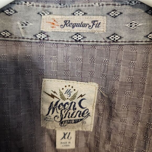 Men's Moon Shine longsleeve pearl snapped button-down shirt, size XL - Picture 3 of 5